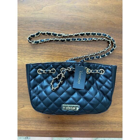 NWT Bebe Chelsea Crossbody Black Quilted Purse - Picture 1 of 12